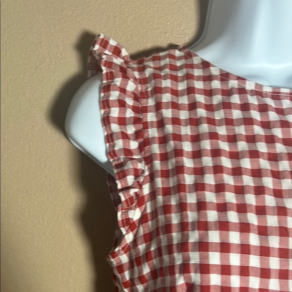 Red and White Tiered Flutter Sleeve Sundress - Picture 5 of 16